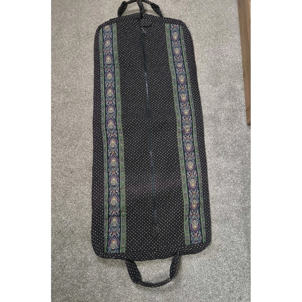 Vera Bradley Quilted Garment Bag Navy Blue Paisley Stripe Travel Suit Cover Bag